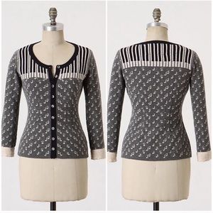 Anthropologie Chopsticks Piano Cardigan